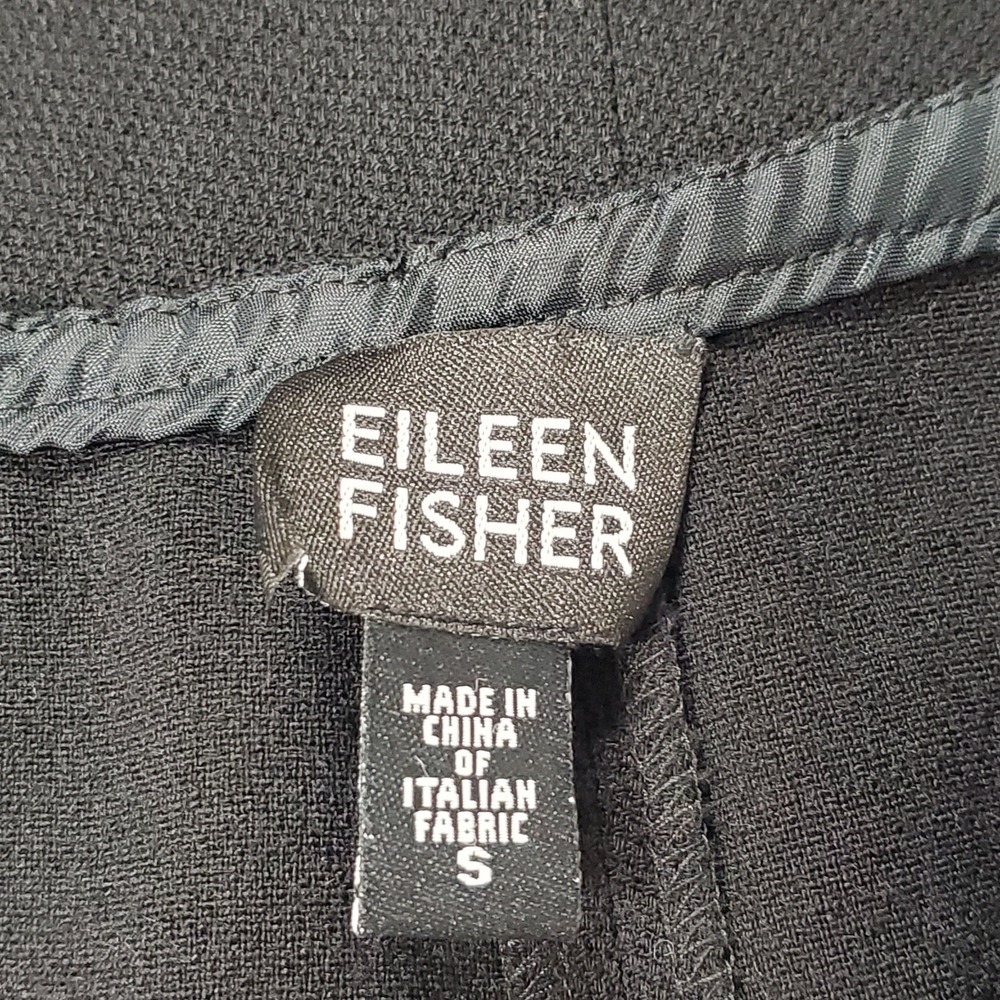 Eileen Fisher Wool Blend Midi Skirt Size S Black Chic Elevated Career Office - Picture 3 of 10